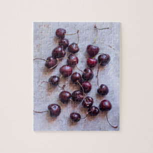 Fresh Red Cherries Photograph Jigsaw Puzzle