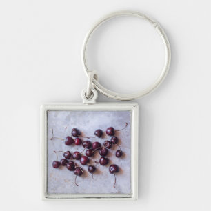 Fresh Red Cherries Photograph Keychain