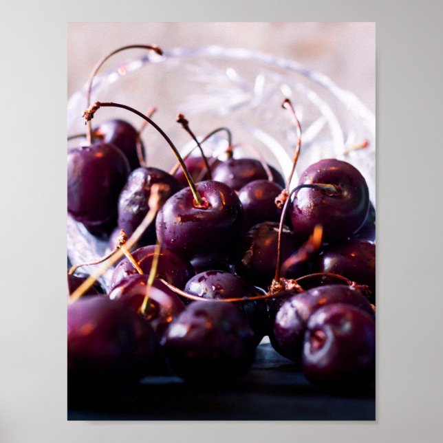 Fresh Red Cherries Photograph Poster (Front)