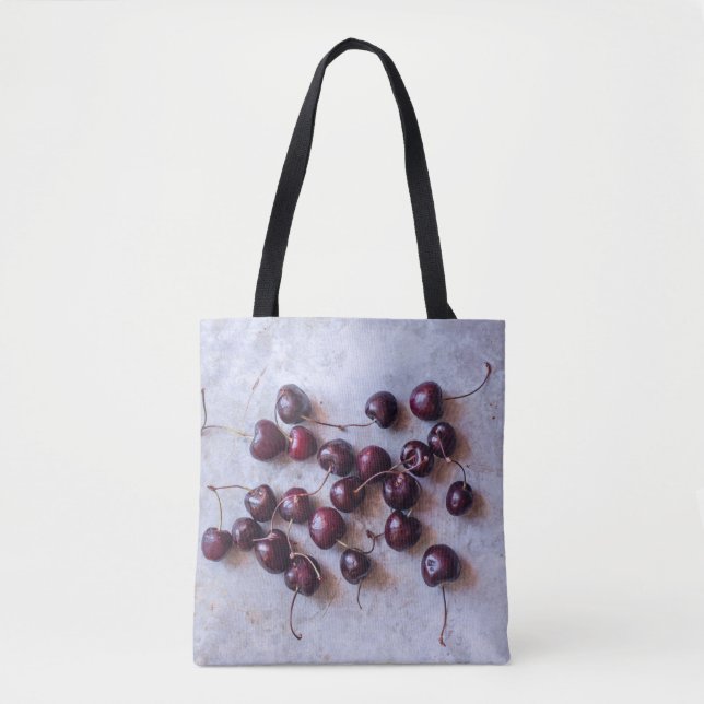 Fresh Red Cherries Photograph Tote Bag (Front)