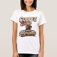 Fresh Red COFFEE FIRST SAVE WORLD Wearable Art