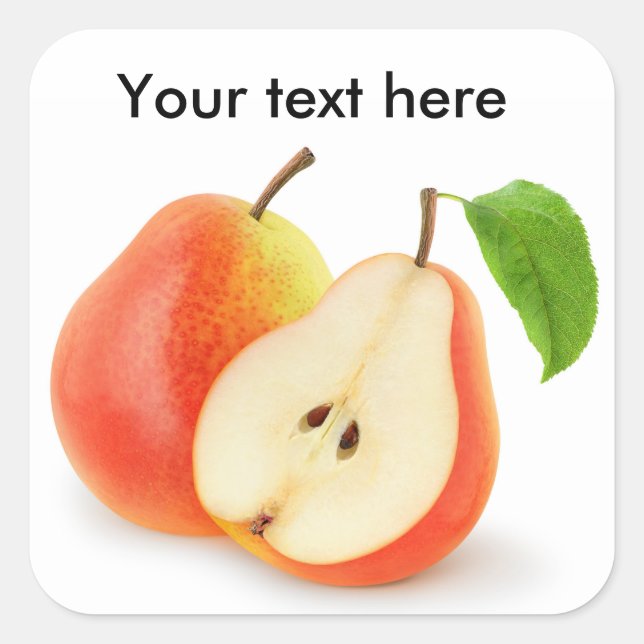 Fresh red pears square sticker (Front)