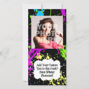 Fresh Retro Neon Paint Splatter on Black