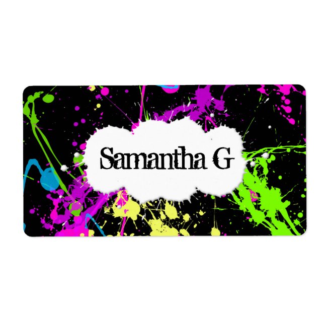 Fresh Retro Neon Paint Splatter on Black (Front)