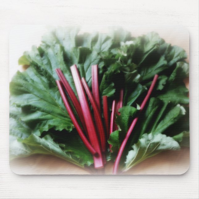 Fresh Rhubarb Stalks and Leaves Mouse Pad (Front)