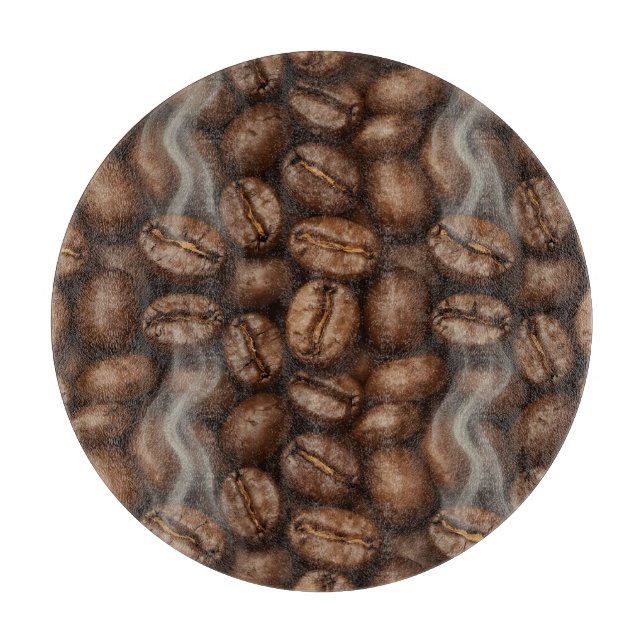 Fresh Roasted Coffee Beans Steam Aroma Cutting Board (Front)