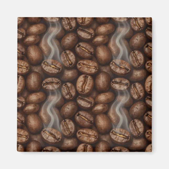 Fresh Roasted Coffee Beans Steam Aroma Magnet (Front)
