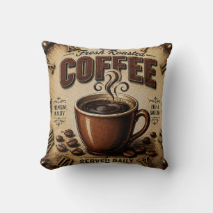 Fresh Roasted Coffee Throw Pillow