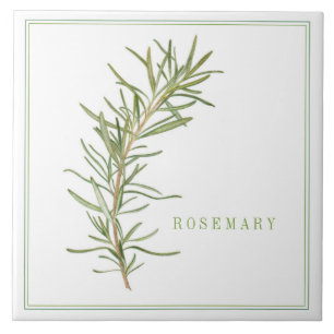 FRESH ROSEMARY 6x6 Ceramic Tile (+text)