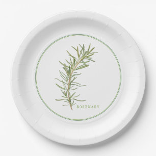 FRESH ROSEMARY 9" Round Paper Plates