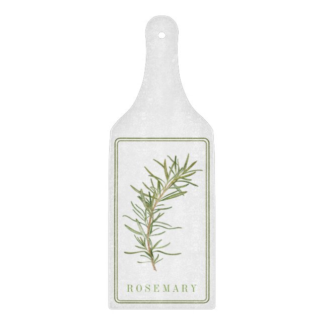 FRESH ROSEMARY Glass Cutting Board Paddle (Front)