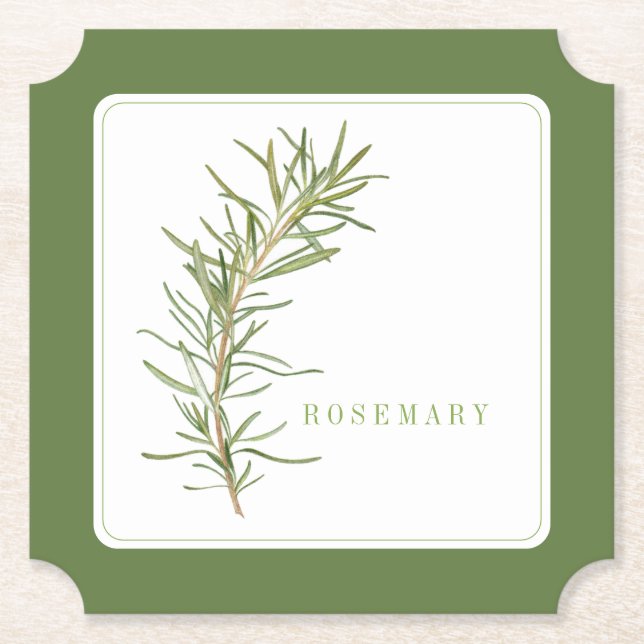 FRESH ROSEMARY Ticket Paper Coaster (+text) Green (Front)