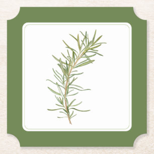 FRESH ROSEMARY Ticket Paper Coaster (-text) Green