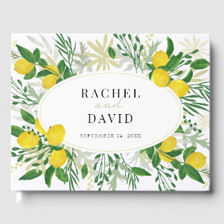 Fresh Rustic Lemon Wedding Guest Book