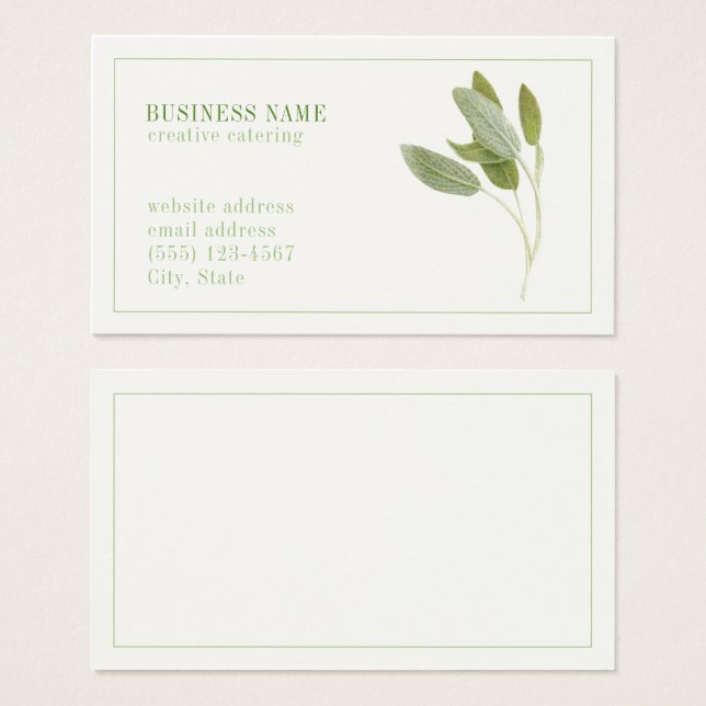 FRESH SAGE 3.5x2 Business Card (Front & Back)
