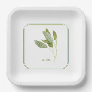 FRESH SAGE 9" Square Paper Plates