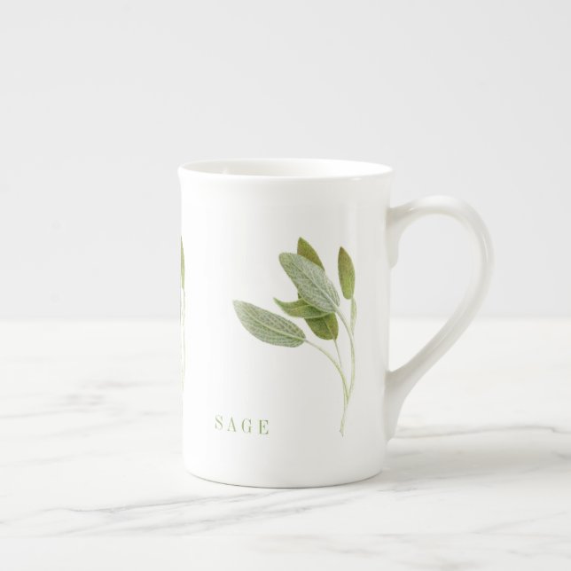 FRESH SAGE Bone China Mug (Right)