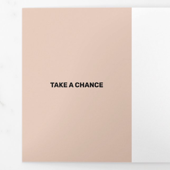 Fresh Salmon Modern Transparency Tri-Fold Card (Flap)