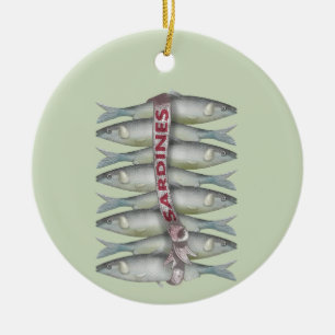Fresh Sardines Ceramic Ornament