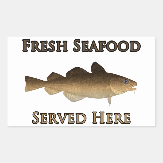 Fresh Seafood Logo (Atlantic Cod) Sticker (Front)