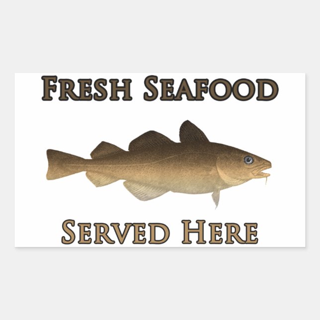 Fresh Seafood Logo (Atlantic Cod) Sticker (Front)