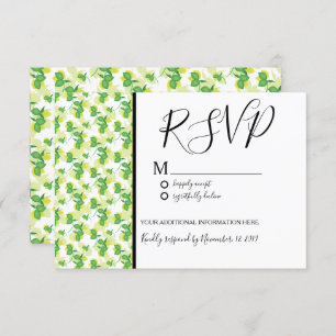 Fresh Silo Lemon Lime Seamless Pattern Wedding Invitation
