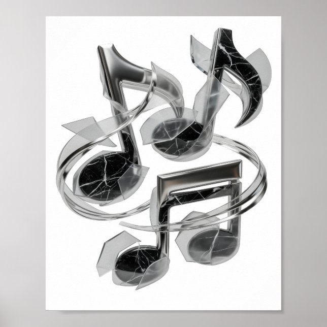 Fresh Silver ABSTRACT ART Graphic Design Poster (Front)