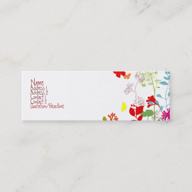 Fresh Spring  - Customize Mini Business Card (Front)