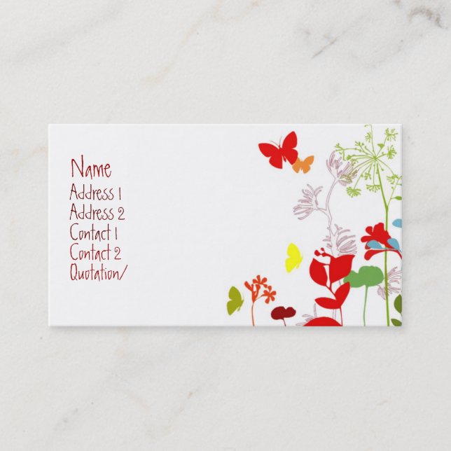 Fresh Spring  - Customized Business Card (Front)