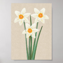 Fresh Spring Daffodils Watercolor
