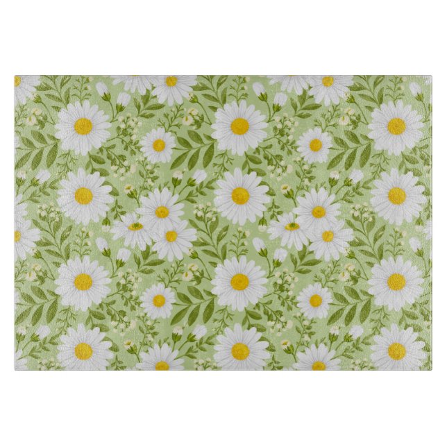 Fresh Spring Daisy Vector Art Cutting Board (Front)