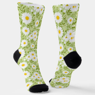 Fresh Spring Daisy Vector Art Socks