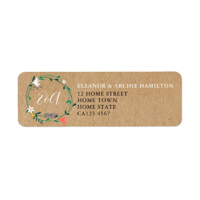 Fresh Spring Floral Garland Address Label (Front)