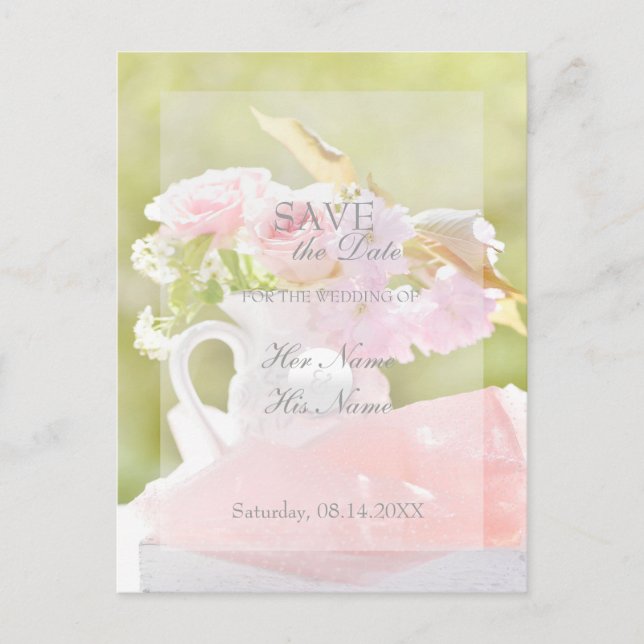 Fresh Spring Flower Bouquet Wedding Announcement Postcard (Front)