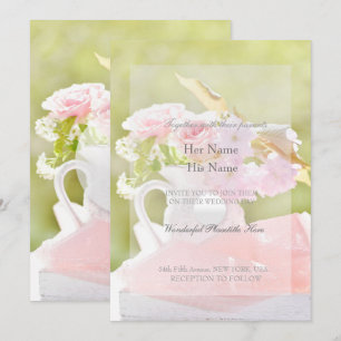 Fresh Spring Flower Bouquet Wedding Invitation