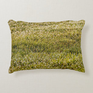 Fresh spring green grass background, with bokeh ef accent pillow