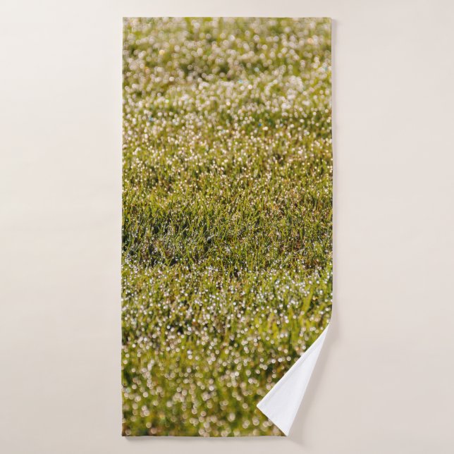 Fresh spring green grass background, with bokeh ef bath towel (Bath Towel)