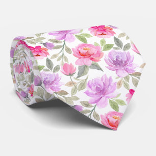 Fresh Spring Vibe: Pink and Purple Floral Design Tie