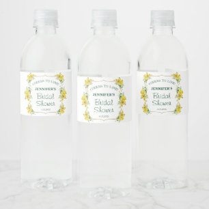 Fresh Spring Yellow Floral Bridal Shower    Water Bottle Label