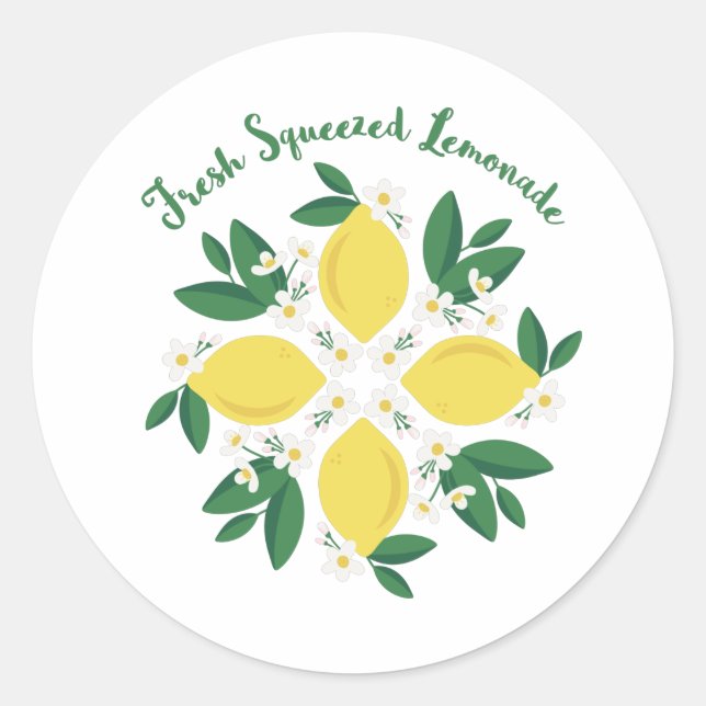 Fresh Squeezed Lemonade Classic Round Sticker (Front)