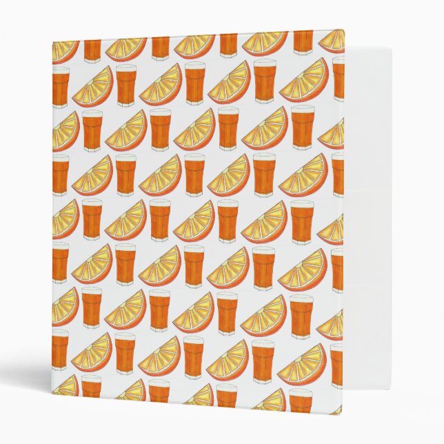 Fresh Squeezed OJ Orange Juice Citrus Fruit Slice Binder (Front/Inside)