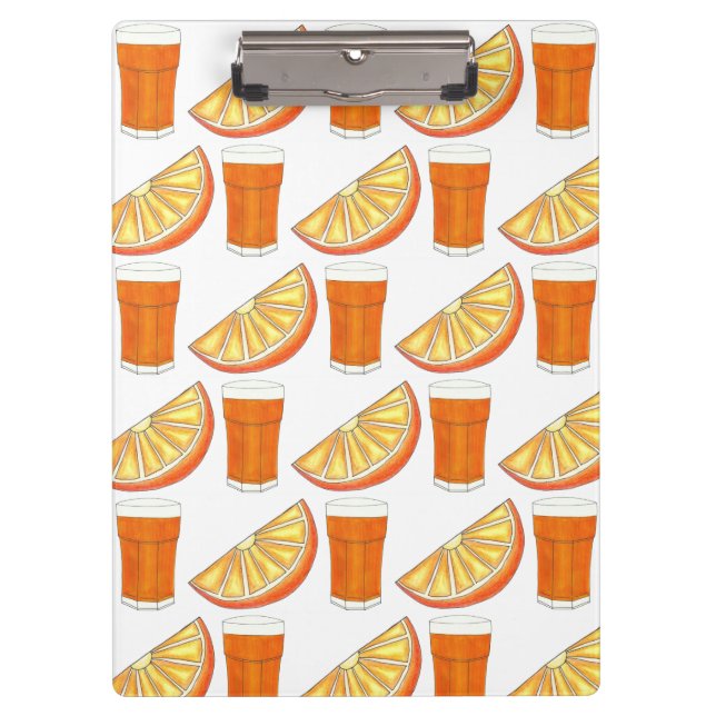 Fresh Squeezed OJ Orange Juice Citrus Fruit Slice Clipboard (Front)