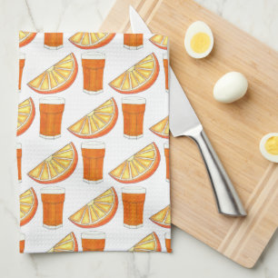 Fresh Squeezed OJ Orange Juice Citrus Fruit Slice Kitchen Towel