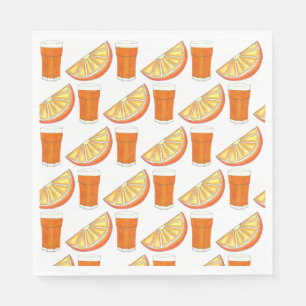 Fresh Squeezed OJ Orange Juice Citrus Fruit Slice Napkin