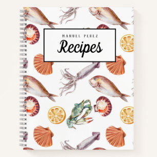 Fresh Squid & Seafood Customizable Recipe Book