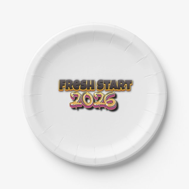 Fresh Start 2026 – Minimalist Modern Plate Design (Front)