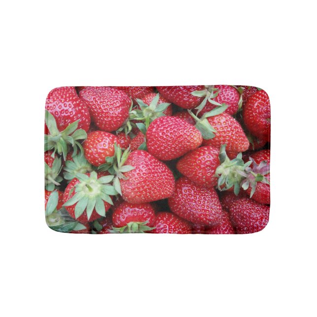 fresh strawberries bath mat (Front)
