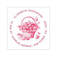 Fresh Strawberries in a Wicker Basket Address