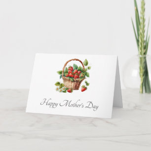 Fresh Strawberries in a Wicker Basket Mother's Day Card