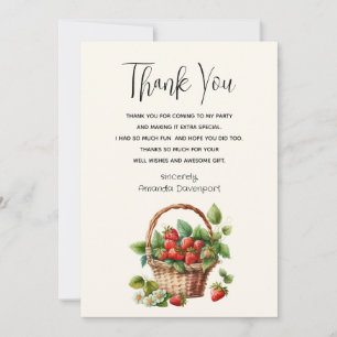 Fresh Strawberries in a Wicker Basket Thank You Card
